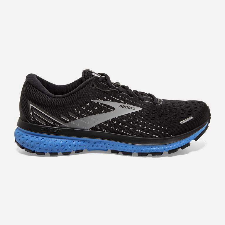 Brooks Men's Ghost 13 Road Running Shoes Singapore - Black/Grey/Blue (68045-RHQP)